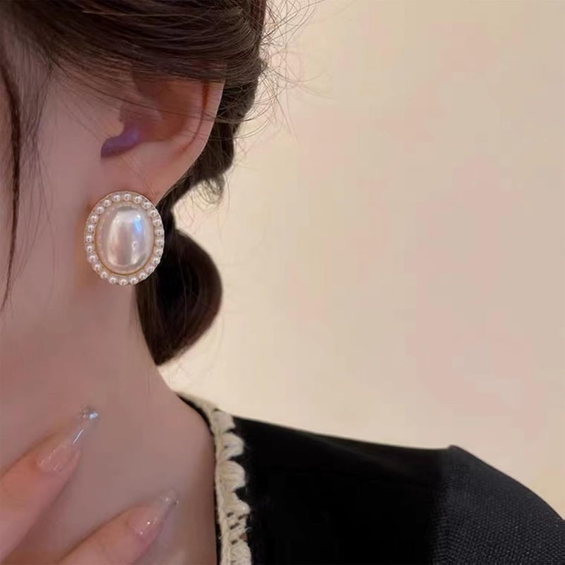 NEWITIN 12 Pairs Clip On Earrings for Women Cute Earring Crystal Pearl Stud Charming Fashion Earring Non Piercing Clip on Stud Earrings for Women - Image 4